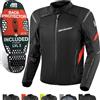 SHIMA RUSH Giacca Moto Uomo con Protezioni 4 Stagioni | AIRFORCE Paraschiena | Giacchetta da Moto Impermeabile Estiva Tuta Pantaloni Touring (Rosso, Uomo, Giubbotto, Taglia S)