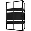 Parama Box Doccia Angolare 70x120 cm Vetro Serigrafato 4 mm Profili Neri h185cm Mod. Willis