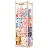 Ahatstor Porta Peluche in Legno Massello, Contenitore per Animali di Peluches Salvaspazio per Animali di Peluche per Sala Giochi, Cameretta dei Bambini, Camera da Letto, Soggiorno