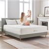 Hiepunos Materasso 140 x 190 cm, spessore 26 cm, materasso a molle insacchettate e memoria di forma, ibrido materasso, 7 zone di comfort, H3 medio solido, supporto perfetto, traspirante, (bianco)