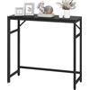 Livofloral - Tavolo consolle stretto, 75 x 24 x 75 cm, tavolino da ingresso con 2 supporti, tavolino sottile, piccolo tavolino da salotto, tavolino espositivo, tavolino per soggiorno, ingresso, nero