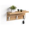 Mobili Fiver, Appendiabiti da parete, Rachele, da 40 cm, Rovere Rustico, Appendiabiti moderno per Bagno, Camera, Ingresso, Made in Italy