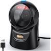 Tera Scanner Barcode 1D/2D QR da Banco Omnidirezionale USB Cablato Vivavoce Angolo Regolabile Plug & Play per POS Supermercato Magazzino Negozio Ospedale 9700