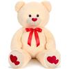 MorisMos Orso Peluche Gigante Avorio 120cm - Orsacchiotto XXL Morbido, Orsetto di Peluche Grande per Fidanzata, Regali per Lui e Lei, Bambini, Compleanno e Natale
