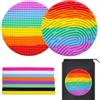 OMJMYY Tavola delle Attività Sensoriali in Silicone, Sensorik Activity Board con 20 Corde Sensoriali e Borsa da Viaggio, Giocattolo Sensoriale per Autismo, ADHD, Ansia, Bambini e Adulti (Colorata)