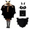 Kinwers Costume pipistrello Bambino,4 pezzi vestito halloween bambina Costumi Per Mietitore fur 6/7 anni 110