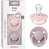 BIBS De Lux Ciuccio con Tettarella in Silicone - Confezione da 2 pezzi, Privo di BPA, Misura unica (0-36 mesi), Blossom/Dusky Lilac