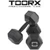 TOORX PROFESSIONAL LINE Toorx Set Manubri Esagonali HEX Total Black - Kit Risparmio 110 kg per Palestre e Centri Fitness