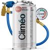 Climéo 3 in 1, 2 x 400 ml, con tubo e manometro, ricambio ecologico per refrigerante e sigillante R134a/R12, servizio di condizionamento autonomo