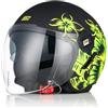 ORIGINE Casco Jet Moto Casco Aperto Scooter con Doppia Visiera Omologato ECE2206 (SUMMERTIME MATT YELLOW BLACK, M)