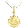 CARISSIMA Ciondolo sole piccolo da donna in oro giallo 9 ct su collana curb, 46 cm