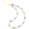 COOLSTEELANDBEYOND Collana Perle Barocche con Cubi Cristallo Iridescenti e Distanziatori Oro Gioiello Statement Elegante