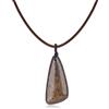 COAI Collana di Bronzite da Uomo e da Donna, Collana Unisex con Ciondolo di Bronzite Naturale e Cordino di Vera Pelle Italiana