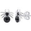SILVEGO Orecchini da Donna in Argento 925 Ragno con Cristalli Neri Swarovski®