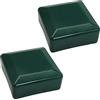 SKIR'CO (2 pezzi) Tappi per pali di recinzione, quadrati 100 x 100 mm Tappi in plastica verde per pali di recinzione, colore verde muschio RAL 6005