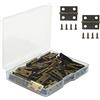 VIPMOON Mini Cerniere Bronzo 18 x 15mm, 50 Pezzi Piccole in Acciaio Inox per Mobili a Scomparsa, Con 200 Viti per Armadio, Cassapanca in Legno, Bricolage, Finestra