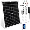 KWODE 【12W Pannello Solare Portatile 16V Kit】KWODE IP67 Pannello Solare Caricatore 2-Port USB,12W Caricatore Solare Mini PV Pannelli Solari Portatili per Telecamera Esterna Campeggio Cellulare Auto Batterie