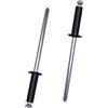 SKIR'CO 100 rivetti ciechi verniciati, 3,2 x 12 mm, in alluminio, DIN 7337, testa a cupola, mandrino in acciaio, rivetti pop (nero RAL 9005)