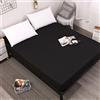 Meiju Mateju Impermeabile Lenzuolo sotto con Angoli Singolo Matrimoniale, Microfibra profondità 30cm - Vari Colori e Taglie Letto Singolo Doppio Piazza e Mezza (160cmX200cmX30cm,Nero)