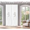 Zenoni & Colombi Coppia di Tende Ricamate a mano Italiano 600 Made in Italy Misto Lino Varie Dimensioni (45x140)