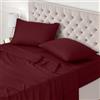 Utopia Bedding - Set Lenzuola Letto Matrimoniali 4 Pezzi 150x200 cm - Spazzolata Poliestre di Microfibra - Oeko-Tex Certificato - Lenzuolo con Angoli, Lenzuolo Piatto e 2 Federe 50x75, Bordeaux
