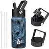 BJPKPK Borraccia termica con coperchio con cannuccia, in acciaio inox, da 510 ml, thermos per acqua fredda e calda con 3 coperchi, a prova di perdite, tazza da viaggio senza BPA, boccetta larga,