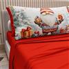 PETTI Artigiani Italiani - Lenzuola in Cotone con Federe in Stampa Digitale di Natale, Lenzuola Natalizie Una Piazza e Mezza Francese, Completo Letto Natalizio, Xmas 19 Rosso, 100% Made in Italy