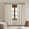 Madison Park Anaheim - Tende a quadri con rivestimento termico in pile, per camera da letto e appartamenti, 127 x 213 cm, con linguetta, in ecopelle, colore: naturale