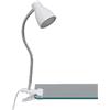 BRILONER Leuchten - Lampada a LED a morsetto da tavolo, lampada a morsetto, incl. interruttore on/off sul cavo, 3,5 watt, 200 lumen, luce bianca calda, braccio flessibile, bianco, 28,5 x 15,5 cm