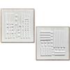 DRW Quadro tela astratta con cornice in legno naturale e bianco 82 x 82 x 4,5 cm