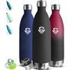 Mujigaga Borraccia Termica, Borraccia 1 litro, Senza BPA, Borracce Acciaio Inox, Senza Perdite, Borracce Termiche, Mantiene Caldo per 12 Ore/Freddo 24 Ore, Thermos per Scuole, Palestra, Sportio