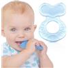 Nuby teethe-eez Soft silicone Teether with Bristles, Blue, 0 Plus months
