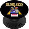 Funny Quotes, Cool Statements & Graphics Retro Love Fotografia analogica (Grafica della fotocamera) PopSockets PopGrip Adesivo