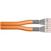 DIGITUS 100 m Cat 7 Cavo di rete - S-FTP (PiMF) Duplex - BauPVO Dca - LSZH Senza alogeni - 1200 MHz rame AWG 23/1 - Compatibile PoE+ - Cavo LAN Cavo Ethernet - Arancione