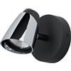 Eglo Leuchten my light Spot a 1 luce Moncalvio a Led moderno orientabile colore acciaio lucido e nero opaco 1XGU10 96715/20