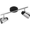 Eglo Leuchten my light Spot a 2 luci Moncalvio a Led moderno orientabile colore acciaio lucido e nero opaco 2XGU10 96716/20