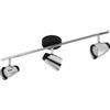 Eglo Leuchten my light Spot a 3 luci Moncalvio a Led moderno orientabile colore acciaio lucido e nero opaco 3XGU10 96717/20