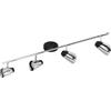 Eglo Leuchten my light Spot a 4 luci Moncalvio a Led moderno orientabile colore acciaio lucido e nero opaco 4XGU10 96718/20