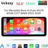 Uckazy 12.3 "Snapdragon 665 Android 14 Auto Radio per Mercedes Benz CLA C117 X117 X156 W176 2013-2019 Multimedia CarPlay Screen Player - LINUX 4.5
