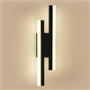 Tealight Lampade da parete lunghe a LED, applique da parete lunghe nere da 16 W in acrilico per camera da letto, bagno, soggiorno, corridoio, balcone -