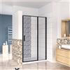 Other H.185 cm Box Doccia per Nicchia 80/90/100/120cm Porta Battente Verso Esterno in Vetro Temperato Trasparente Anticalcare 6 mm Profilo Nero Opaco -