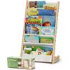 COSYLAND Libreria Montessori per Bambini M - Libreria Bambini a 6 Ripiani in Legno di Pino, Stabile e Salvaspazio, con Ampia Capacità di Archiviazione (Naturale)