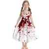 Generico Vestito Halloween Bambina 3 Anni Costumi Vampiro Ragazze Abito Diavolo Bimba Costume Zombie Horror Vestito Sposa Cadavere Travestimento Fantasma Scheletro Bambine Halloween Carnevale Cosplay Feste