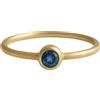 Sophia Rose Anello in oro giallo 14kt 585 con gemma di topazio blu London Design Minimalista con Pietra da 3 mm Incastonata - Fede Elegante per Donna - Fascia Fine da 1,5 mm - US Size 6 / Diameter 16.5