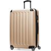 Hauptstadtkoffer Spree - Valigia rigida grande, TSA, 4 ruote doppie, trolley, valigia da viaggio, espandibile, 75 cm, 119 litri, Champagne
