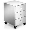 Lineabeta Base 3 cassetti con ruote Runner in acciaio lucido