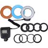 Ausla Flash Anulare Macro LED con 8 Adattatori per Fotocamera Reflex, 4 Filtri CPL, Luce di Riempimento Ricaricabile per Nikon Canon Sony Pentax Olympus -