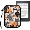 kwmobile Custodia Universale per eReader - Copertina in Neoprene arancione/nero/bianco con Chiusura a Zip - Misura 17 x 12 x 2 cm - Astuccio portatablet
