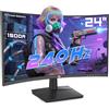 TITAN ARMY 24 Pollici 240Hz Curvo Gaming Monitor, Curvature 1500R FHD 1920 x 1080p PC Monitor 1ms, G-Sync&FreeSync,110% sRGB HDR,HDMI,DP,C24A1H