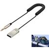Kmuqshy Ricevitore Bluetooth 5.4 per Auto con Jack 3.5mm, Adattatore AUX Bluetooth USB con Microfono, Audio Wireless per Auto, Vivavoce per Chiamate, Altoparlanti Stereo, Cuffie, Cavo Estensibile, Universale